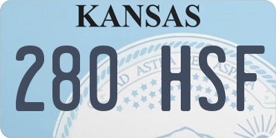 KS license plate 280HSF