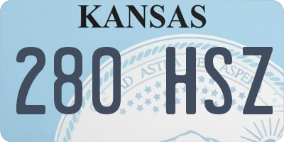 KS license plate 280HSZ