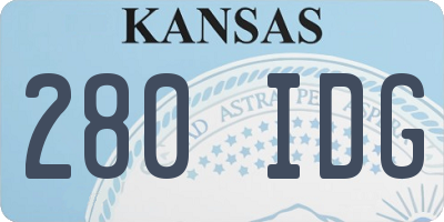KS license plate 280IDG
