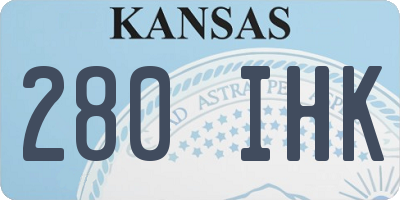 KS license plate 280IHK