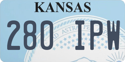 KS license plate 280IPW