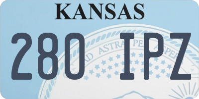 KS license plate 280IPZ