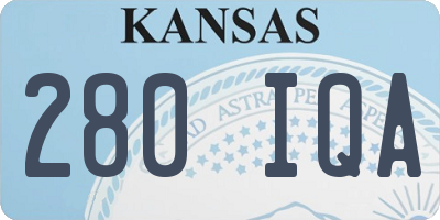 KS license plate 280IQA