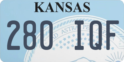 KS license plate 280IQF