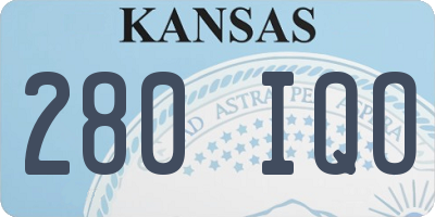KS license plate 280IQO