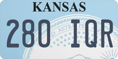 KS license plate 280IQR