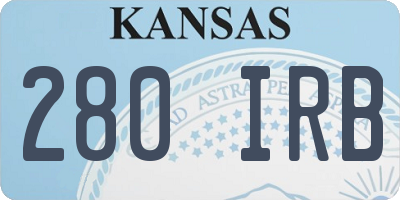 KS license plate 280IRB