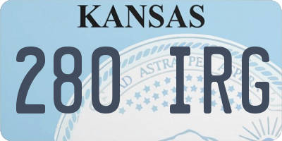 KS license plate 280IRG