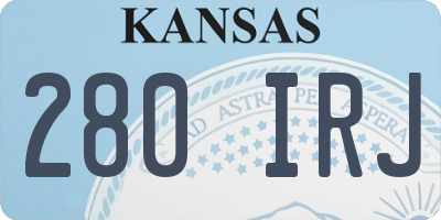 KS license plate 280IRJ