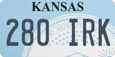 KS license plate 280IRK