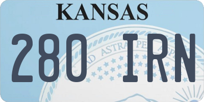 KS license plate 280IRN