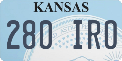 KS license plate 280IRO