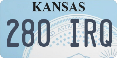 KS license plate 280IRQ