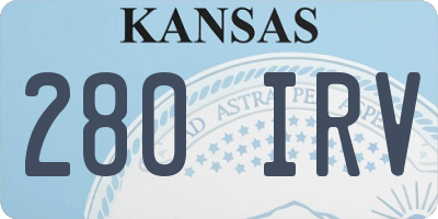 KS license plate 280IRV