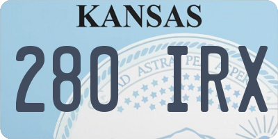 KS license plate 280IRX