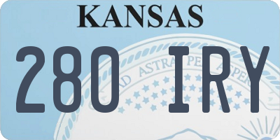 KS license plate 280IRY