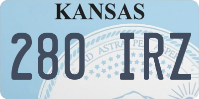 KS license plate 280IRZ
