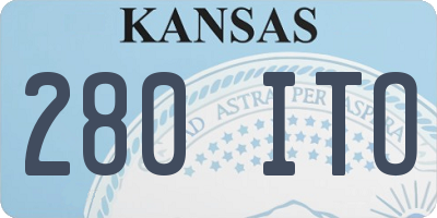 KS license plate 280ITO