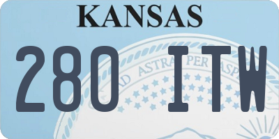 KS license plate 280ITW