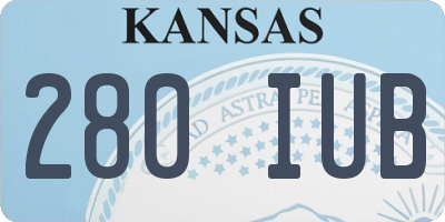 KS license plate 280IUB