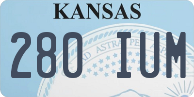 KS license plate 280IUM