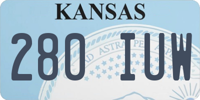 KS license plate 280IUW