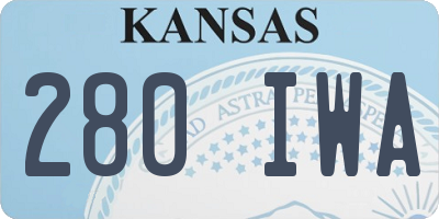 KS license plate 280IWA