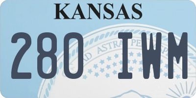 KS license plate 280IWM