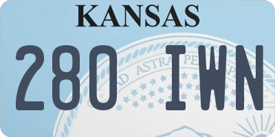 KS license plate 280IWN