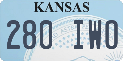 KS license plate 280IWO