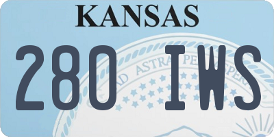 KS license plate 280IWS