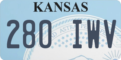 KS license plate 280IWV