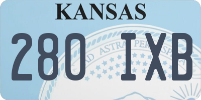 KS license plate 280IXB