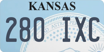 KS license plate 280IXC