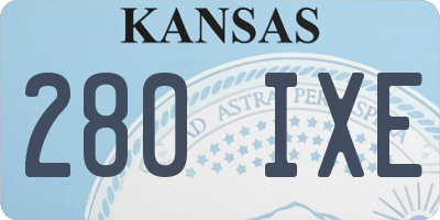 KS license plate 280IXE