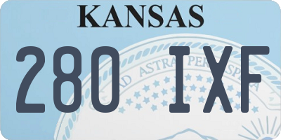 KS license plate 280IXF