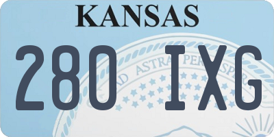 KS license plate 280IXG