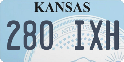 KS license plate 280IXH