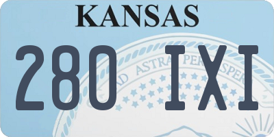 KS license plate 280IXI
