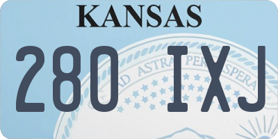 KS license plate 280IXJ