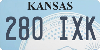 KS license plate 280IXK
