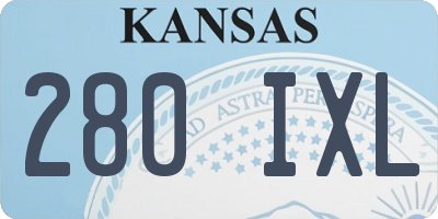 KS license plate 280IXL