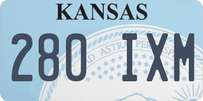 KS license plate 280IXM