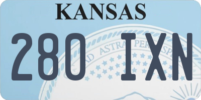 KS license plate 280IXN