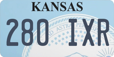 KS license plate 280IXR