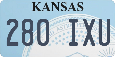 KS license plate 280IXU