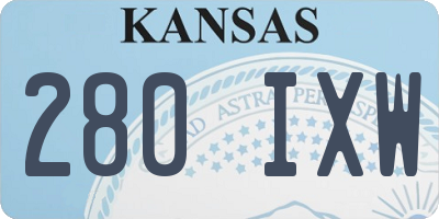 KS license plate 280IXW
