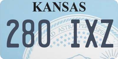 KS license plate 280IXZ