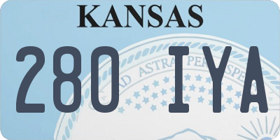 KS license plate 280IYA