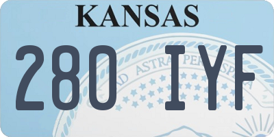 KS license plate 280IYF